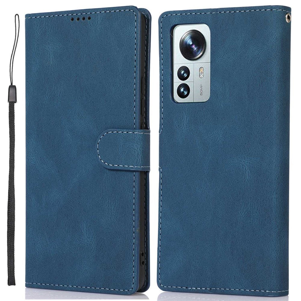Xiaomi 12 5G/12X 5G/12S 5G Fallskyddande mobilskal Stödjande PU-läder Plånboksfodral Magnetiskt Stötsäkert Skal med Handledsrem