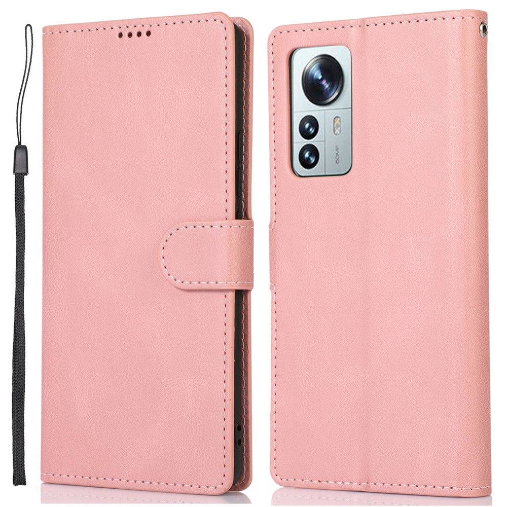 Xiaomi 12 5G/12X 5G/12S 5G Fallskyddande mobilskal Stödjande PU-läder Plånboksfodral Magnetiskt Stötsäkert Skal med Handledsrem