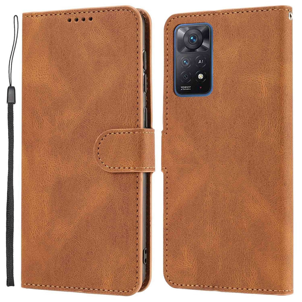 Xiaomi Redmi Note 12 Pro 4G / 11 Pro 4G (MediaTek) / Note 11 Pro 5G (Qualcomm) / Note 11 Pro+ 5G (Indien) / Note 11E Pro Läderfodral Plånbok Magnetisk Stängning Stativfodral med Rem