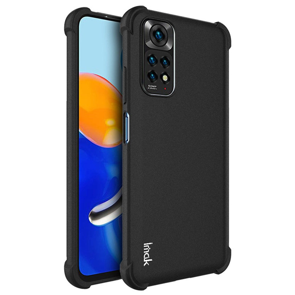 IMAK for Xiaomi Redmi Note 11 4G (Qualcomm)/Redmi Note 11S 4G Airbag Drop Protective TPU Case Anti-Fingerprint Matte Phone Cover with Screen Protector