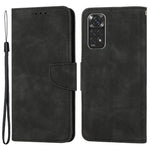 For Xiaomi Redmi Note 11 4G (Qualcomm)/Redmi Note 11S 4G Solid Color PU Leather Handbag Magnetic Closure Stand Wallet Phone Case with Wrist Strap