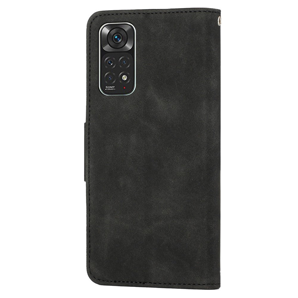 For Xiaomi Redmi Note 11 4G (Qualcomm)/Redmi Note 11S 4G Solid Color PU Leather Handbag Magnetic Closure Stand Wallet Phone Case with Wrist Strap