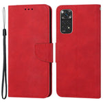 Xiaomi Redmi Note 11 4G (Qualcomm)/Redmi Note 11S 4G Enfärgad PU-läderväska Magnetisk stängning Stativ Plånbok mobilskal med Handledsrem