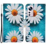 Pattern Printing PU Leather Phone Cover for Xiaomi 12 Lite 5G, Wallet Stand Cross Texture Case with Strap