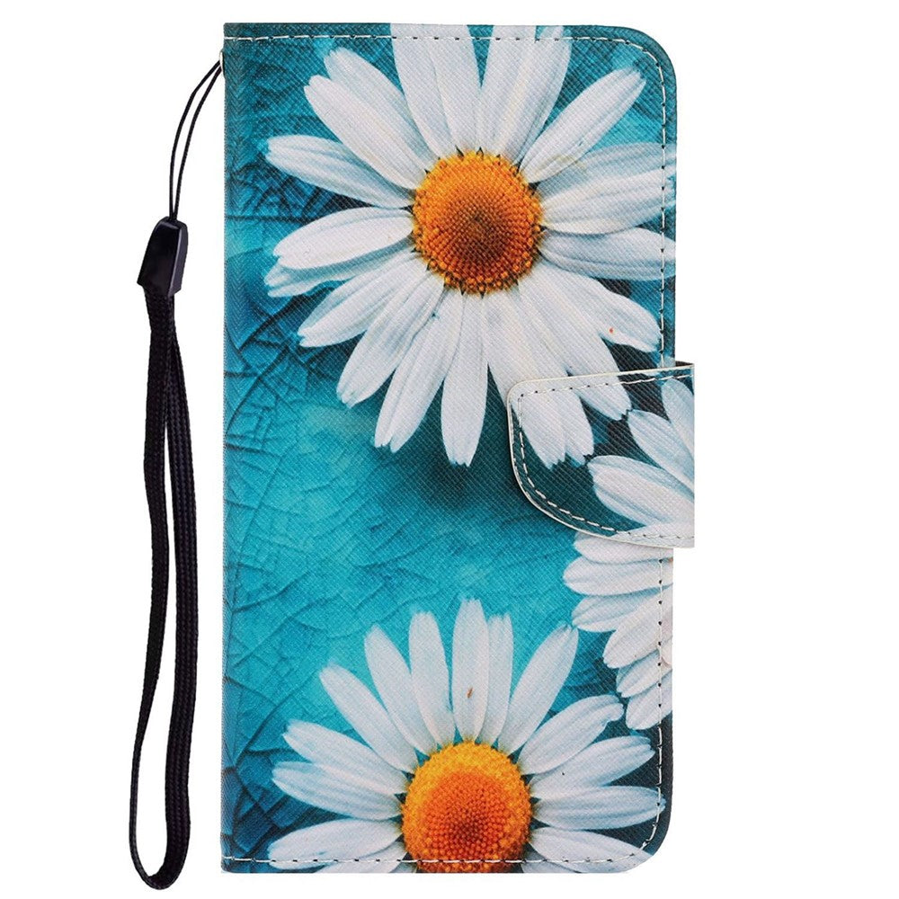 Pattern Printing PU Leather Phone Cover for Xiaomi 12 Lite 5G, Wallet Stand Cross Texture Case with Strap