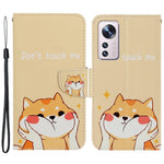 Pattern Printing PU Leather Phone Cover for Xiaomi 12 Lite 5G, Wallet Stand Cross Texture Case with Strap