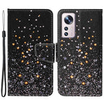 Pattern Printing PU Leather Phone Cover for Xiaomi 12 Lite 5G, Wallet Stand Cross Texture Case with Strap