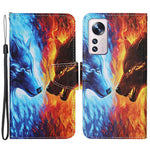 Pattern Printing PU Leather Phone Cover for Xiaomi 12 Lite 5G, Wallet Stand Cross Texture Case with Strap