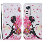 Pattern Printing PU Leather Phone Cover for Xiaomi 12 Lite 5G, Wallet Stand Cross Texture Case with Strap