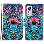 Pattern Printing PU Leather Phone Cover for Xiaomi 12 Lite 5G, Wallet Stand Cross Texture Case with Strap