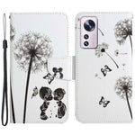 Pattern Printing PU Leather Phone Cover for Xiaomi 12 Lite 5G, Wallet Stand Cross Texture Case with Strap