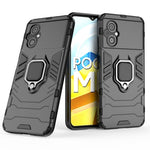Cellphone Case Bag for Xiaomi Poco M4 5G, Ring Kickstand Sturdy Anti-Shock Flexible TPU + Hard PC Back Cover
