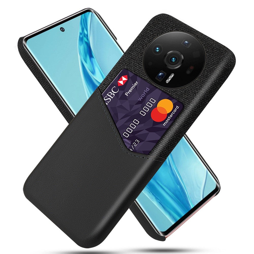 For Xiaomi 12S Ultra 5G Card Holder Function Phone Case Cloth Texture PU Leather Coated PC Cellphone Shell