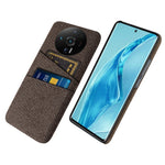Xiaomi 12S Ultra 5G Tygtextur Stötsäkert mobilskal med Dubbla Kortfatt Fallskyddande Mobilskal