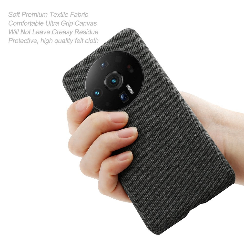 For Xiaomi 12S Ultra 5G Anti-shock Phone Case Solid Color Cloth Fabric Well-protected Mobile Phone Cover