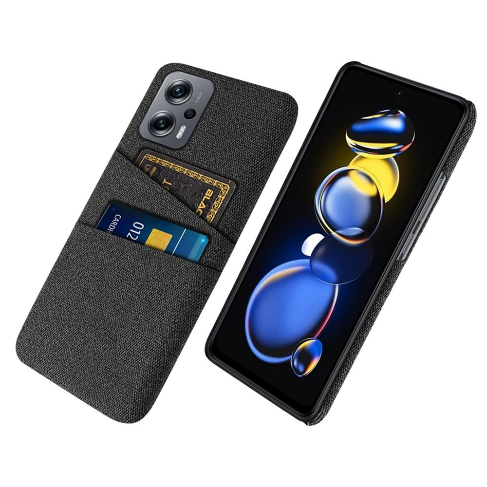 For Xiaomi Redmi Note 11T Pro 5G / Note 11T Pro+ 5G / Note 12T Pro 5G / Poco X4 GT 5G / Redmi K50i 5G Cloth Texture Anti-scratch Phone Case with Dual Card Slots Wear-resistant Phone Shell