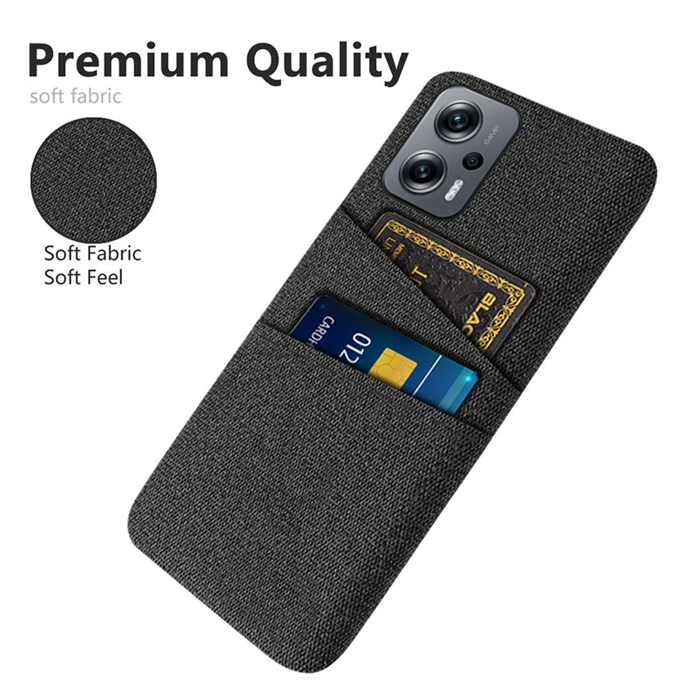 For Xiaomi Redmi Note 11T Pro 5G / Note 11T Pro+ 5G / Note 12T Pro 5G / Poco X4 GT 5G / Redmi K50i 5G Cloth Texture Anti-scratch Phone Case with Dual Card Slots Wear-resistant Phone Shell