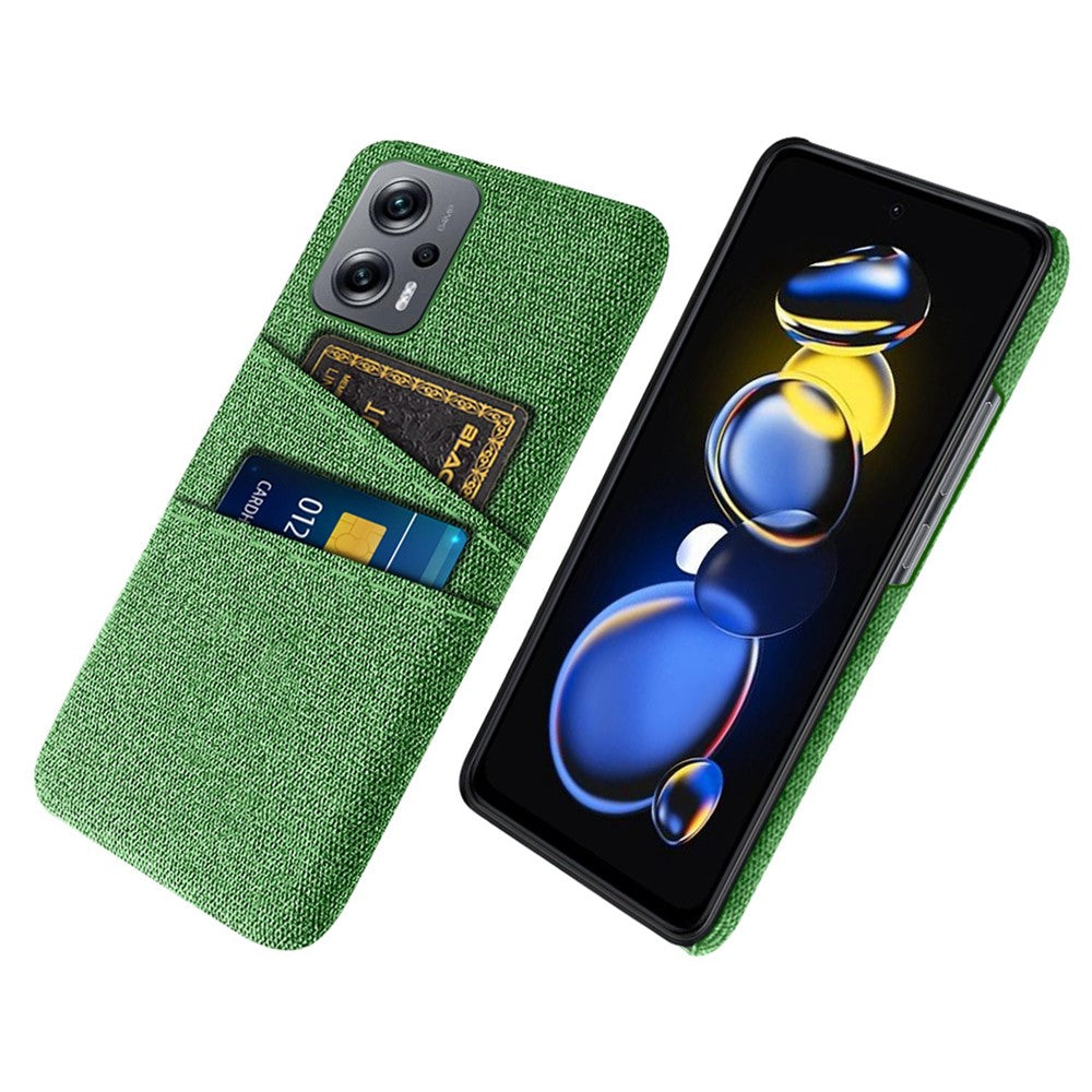 For Xiaomi Redmi Note 11T Pro 5G / Note 11T Pro+ 5G / Note 12T Pro 5G / Poco X4 GT 5G / Redmi K50i 5G Cloth Texture Anti-scratch Phone Case with Dual Card Slots Wear-resistant Phone Shell