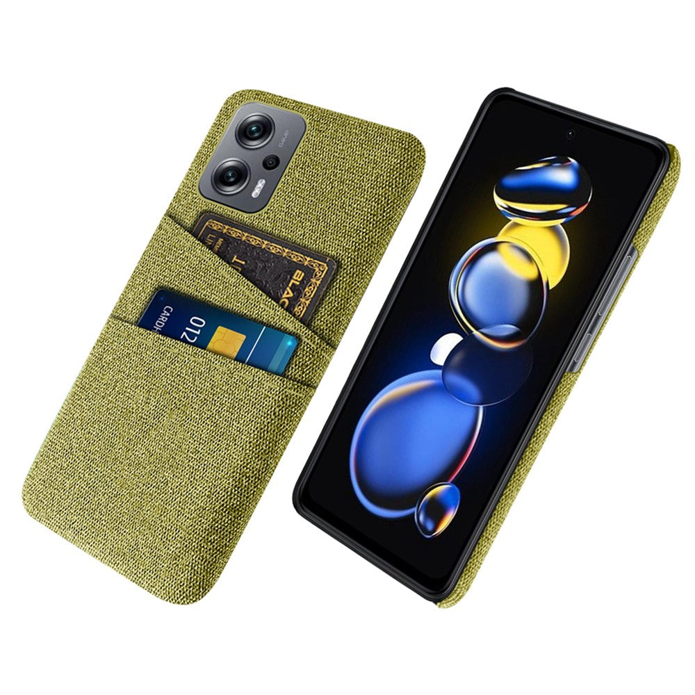 For Xiaomi Redmi Note 11T Pro 5G / Note 11T Pro+ 5G / Note 12T Pro 5G / Poco X4 GT 5G / Redmi K50i 5G Cloth Texture Anti-scratch Phone Case with Dual Card Slots Wear-resistant Phone Shell