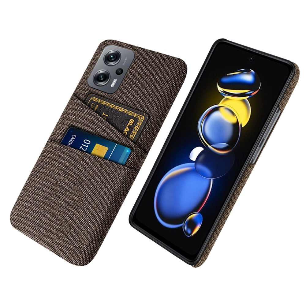 For Xiaomi Redmi Note 11T Pro 5G / Note 11T Pro+ 5G / Note 12T Pro 5G / Poco X4 GT 5G / Redmi K50i 5G Cloth Texture Anti-scratch Phone Case with Dual Card Slots Wear-resistant Phone Shell