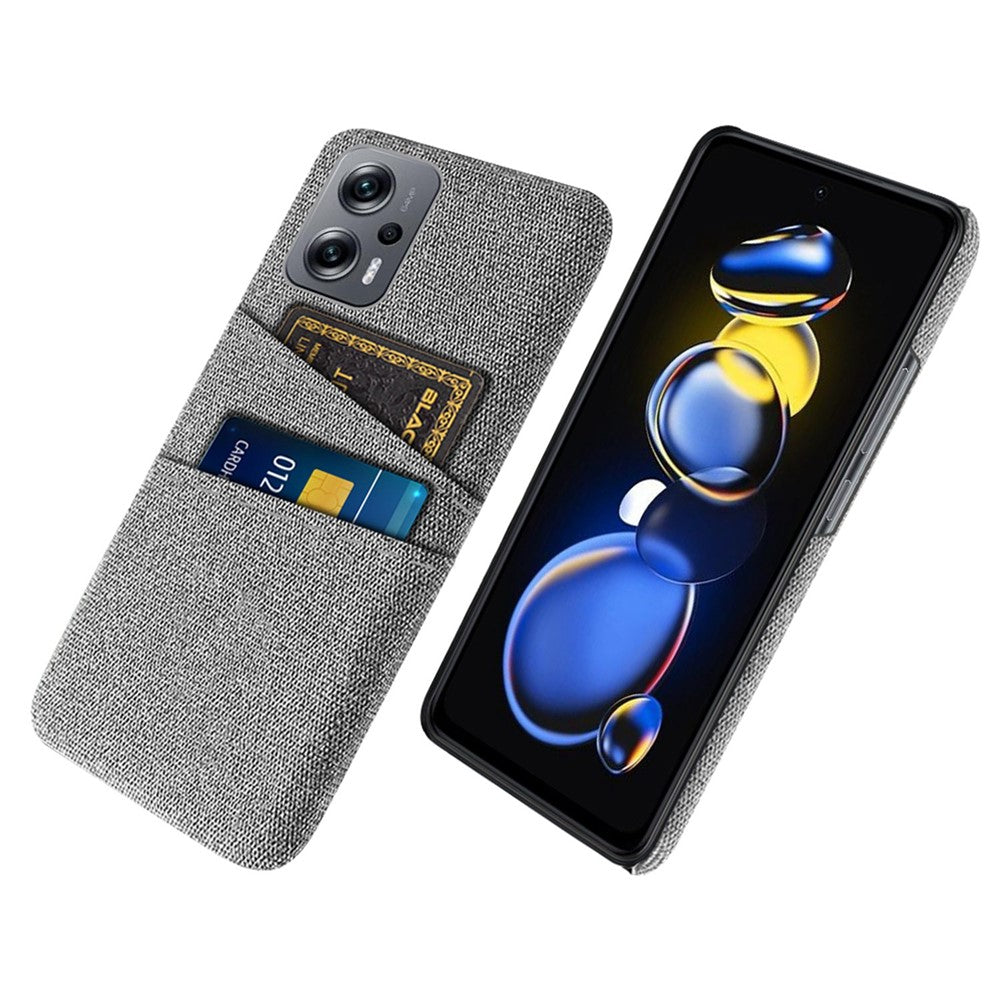 For Xiaomi Redmi Note 11T Pro 5G / Note 11T Pro+ 5G / Note 12T Pro 5G / Poco X4 GT 5G / Redmi K50i 5G Cloth Texture Anti-scratch Phone Case with Dual Card Slots Wear-resistant Phone Shell