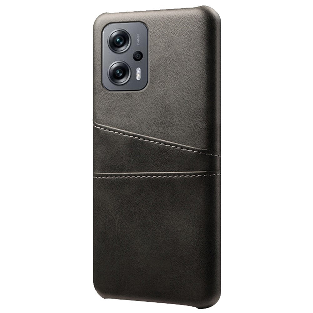 For Xiaomi Redmi Note 11T Pro 5G / Note 11T Pro+ 5G / Note 12T Pro 5G / Poco X4 GT 5G / Redmi K50i 5G Anti-shock Mobile Phone Case with Dual Card Slots PU Leather Coated Hard PC Shell