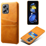 For Xiaomi Redmi Note 11T Pro 5G / Note 11T Pro+ 5G / Note 12T Pro 5G / Poco X4 GT 5G / Redmi K50i 5G Anti-shock Mobile Phone Case with Dual Card Slots PU Leather Coated Hard PC Shell