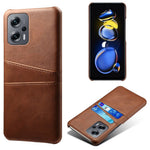 For Xiaomi Redmi Note 11T Pro 5G / Note 11T Pro+ 5G / Note 12T Pro 5G / Poco X4 GT 5G / Redmi K50i 5G Anti-shock Mobile Phone Case with Dual Card Slots PU Leather Coated Hard PC Shell