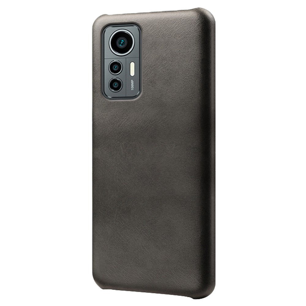 For Xiaomi 12 Lite 5G Wear-resistant Calf Textured PU Leather Coating Hard PC Anti-drop Mobile Phone Case Cover