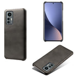 For Xiaomi 12 Lite 5G Wear-resistant Calf Textured PU Leather Coating Hard PC Anti-drop Mobile Phone Case Cover