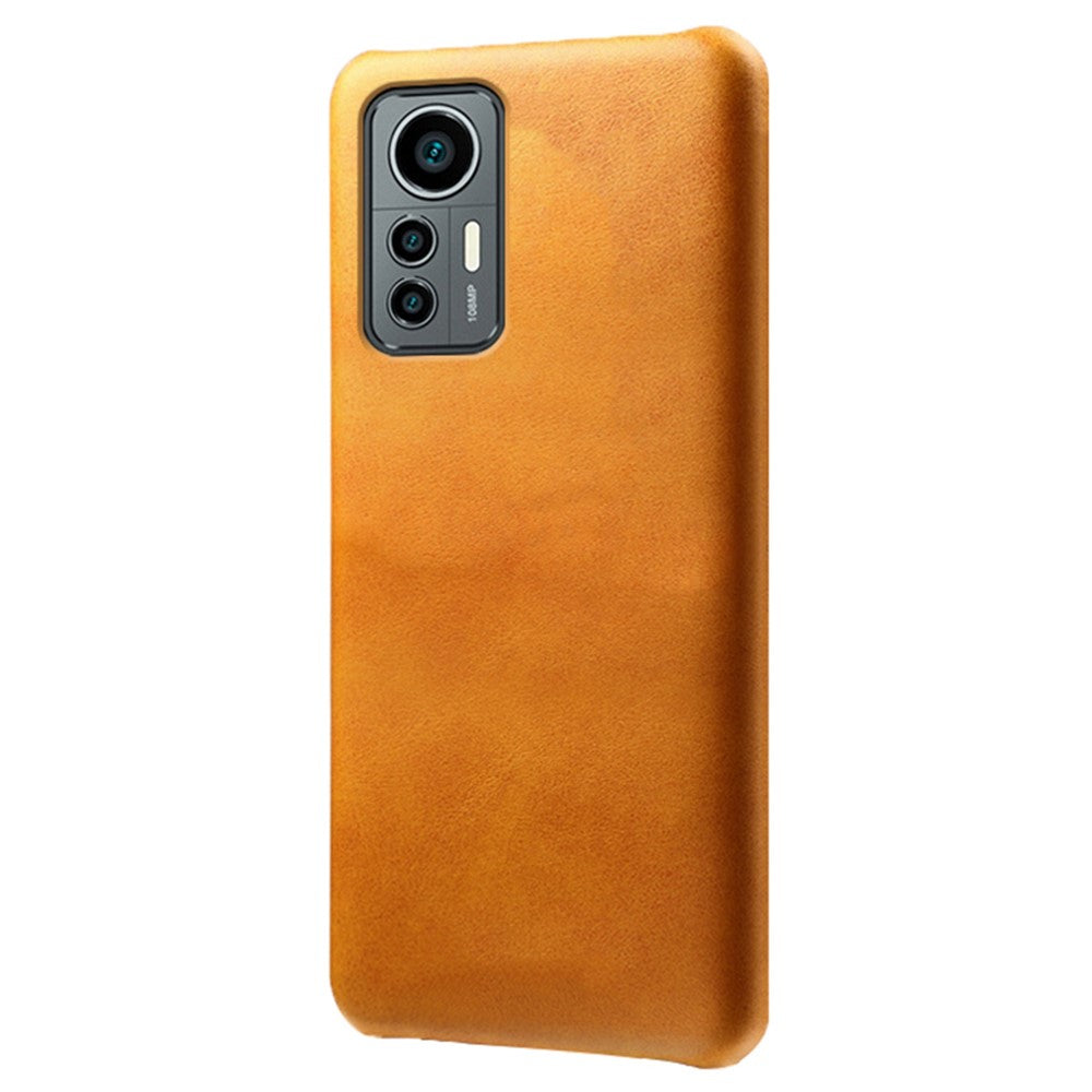 For Xiaomi 12 Lite 5G Wear-resistant Calf Textured PU Leather Coating Hard PC Anti-drop Mobile Phone Case Cover