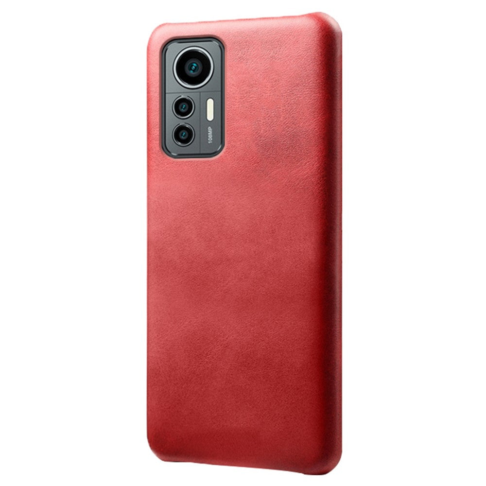 For Xiaomi 12 Lite 5G Wear-resistant Calf Textured PU Leather Coating Hard PC Anti-drop Mobile Phone Case Cover