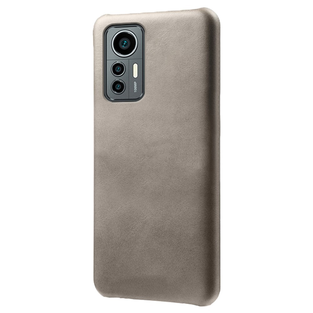 For Xiaomi 12 Lite 5G Wear-resistant Calf Textured PU Leather Coating Hard PC Anti-drop Mobile Phone Case Cover