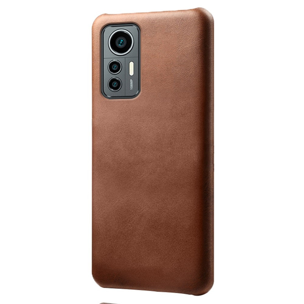 For Xiaomi 12 Lite 5G Wear-resistant Calf Textured PU Leather Coating Hard PC Anti-drop Mobile Phone Case Cover