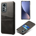 For Xiaomi 12 Lite 5G Anti-shock Mobile Phone Case with Dual Card Slots PU Leather Coated Hard PC Anti-scratch Shell