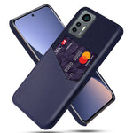 For Xiaomi 12 Lite 5G Anti-wear Phone Case Cloth Texture Card Holder Feature PU Leather Coated PC Drop-resistant Shell
