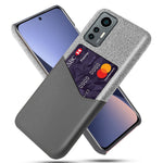 For Xiaomi 12 Lite 5G Anti-wear Phone Case Cloth Texture Card Holder Feature PU Leather Coated PC Drop-resistant Shell