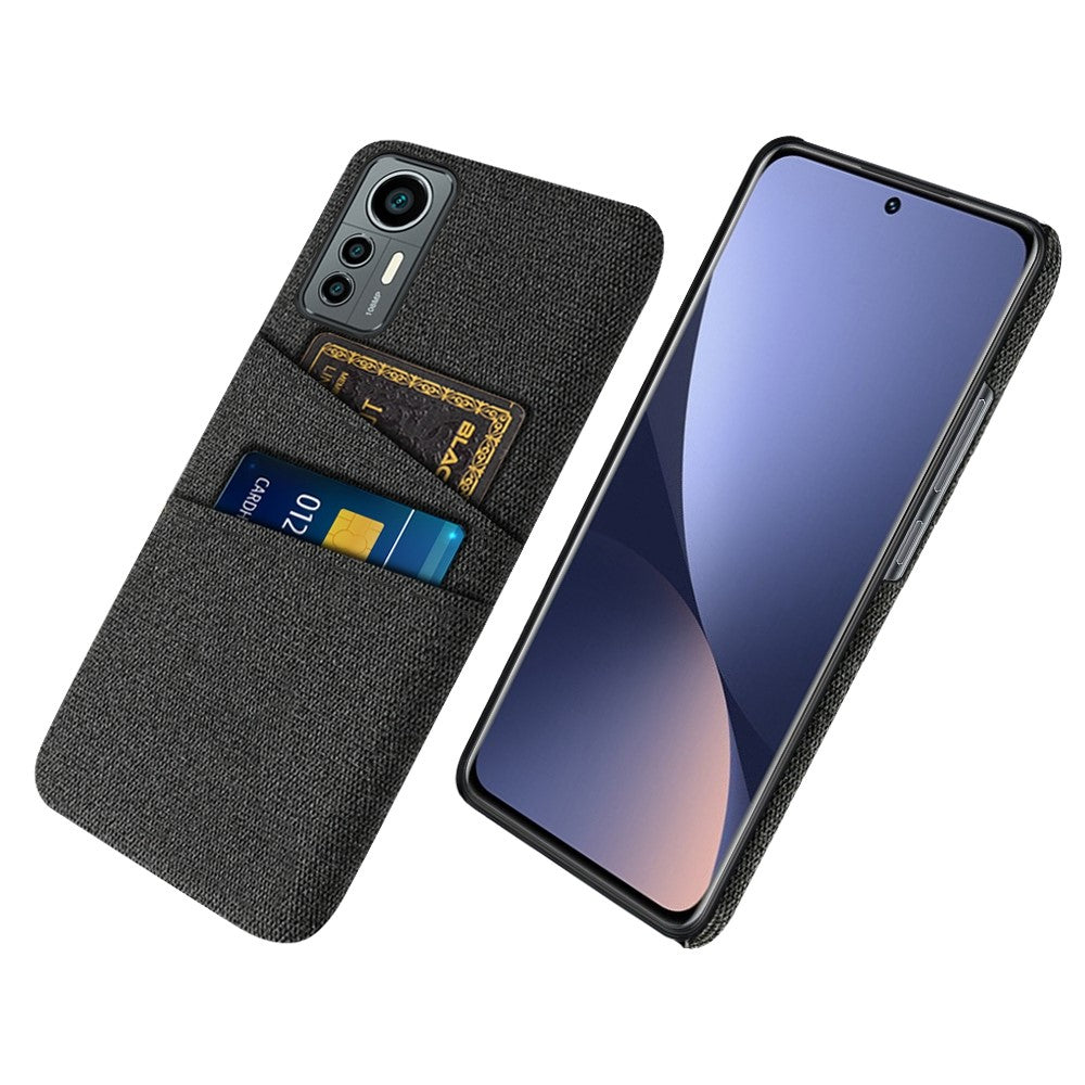 For Xiaomi 12 Lite 5G Ultra Slim Cloth Texture Anti-scratch Phone Case with Dual Card Slots Wear-resistant Phone Shell