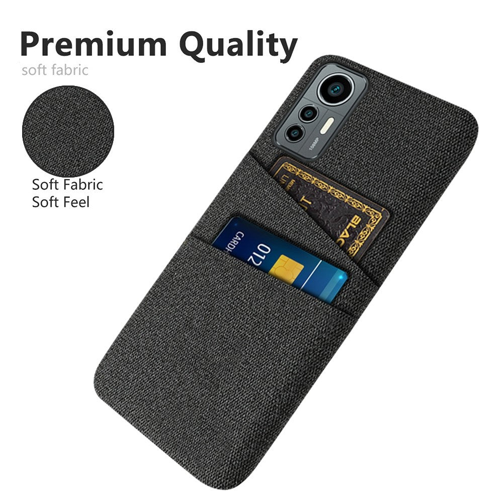 For Xiaomi 12 Lite 5G Ultra Slim Cloth Texture Anti-scratch Phone Case with Dual Card Slots Wear-resistant Phone Shell