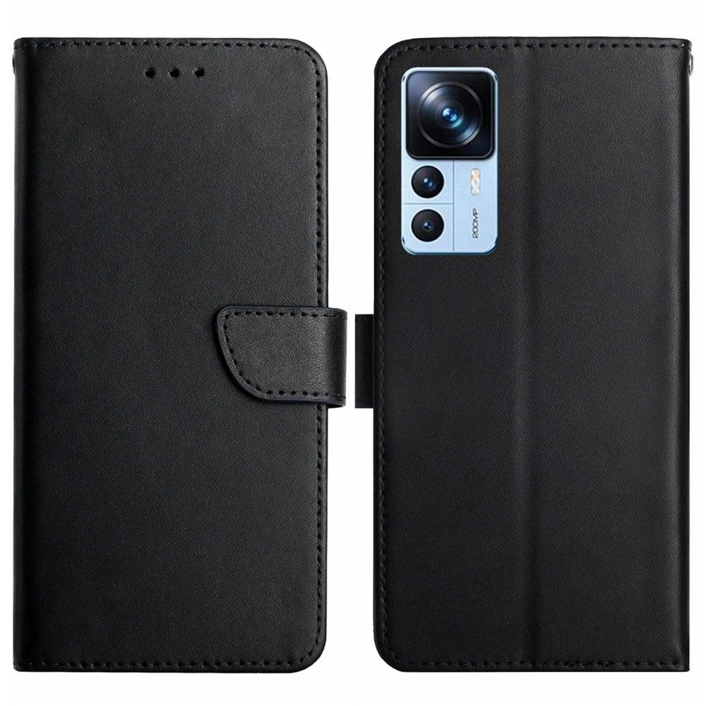 Xiaomi 12T 5G / Redmi K50 Ultra 5G / 12T Pro 5G HT02 Nappatextur Äkta Läder Magnetisk Stängning mobilskal Plånboksfodral