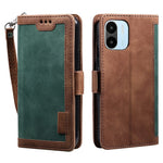 Cell Phone Case For Xiaomi Redmi A1 4G / A2 4G, Retro Splicing Style Wallet Stand Leather Flip Phone Cover with Strap