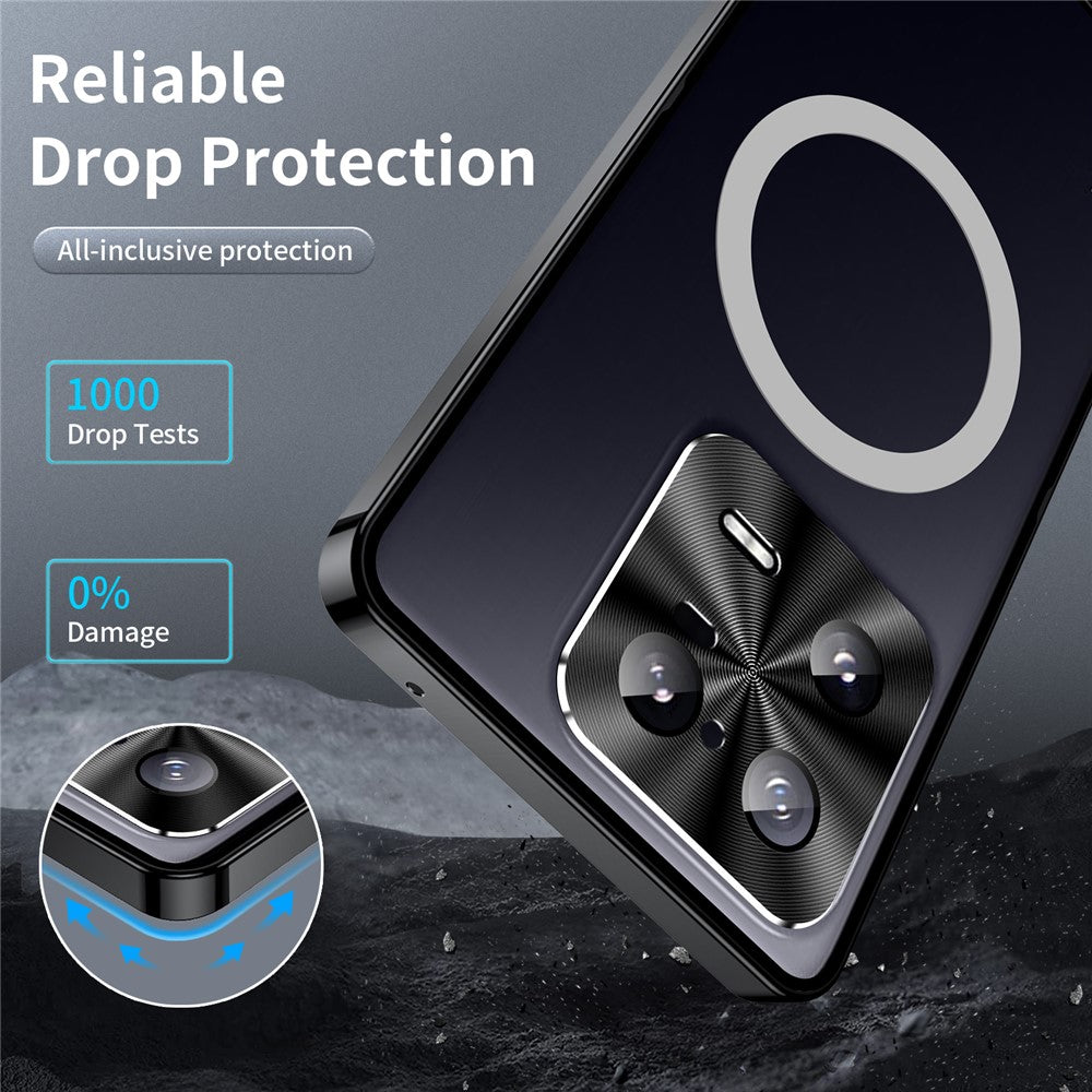 Xiaomi 13 Pro 5G Magnetiskt mobilskal Metallkant TPU Bakre Linsskydd Matt mobilskal