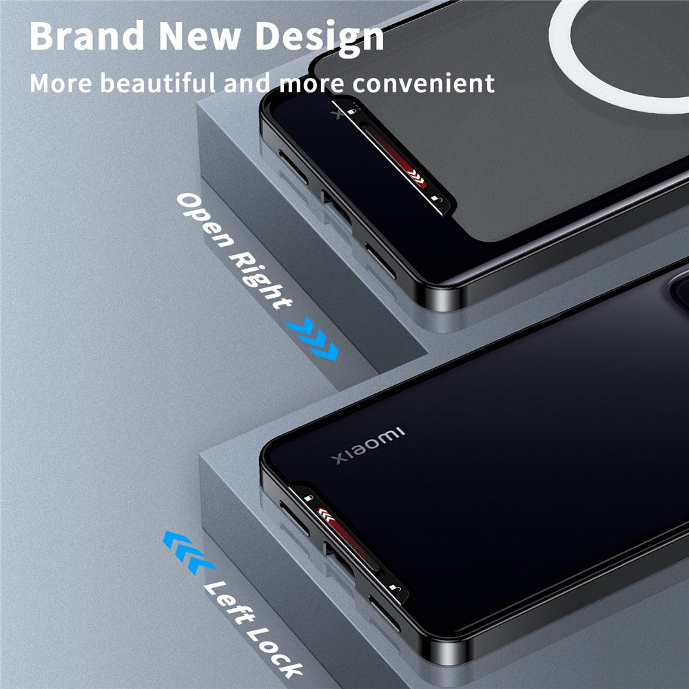 Xiaomi 13 Pro 5G Magnetiskt mobilskal Metallkant TPU Bakre Linsskydd Matt mobilskal