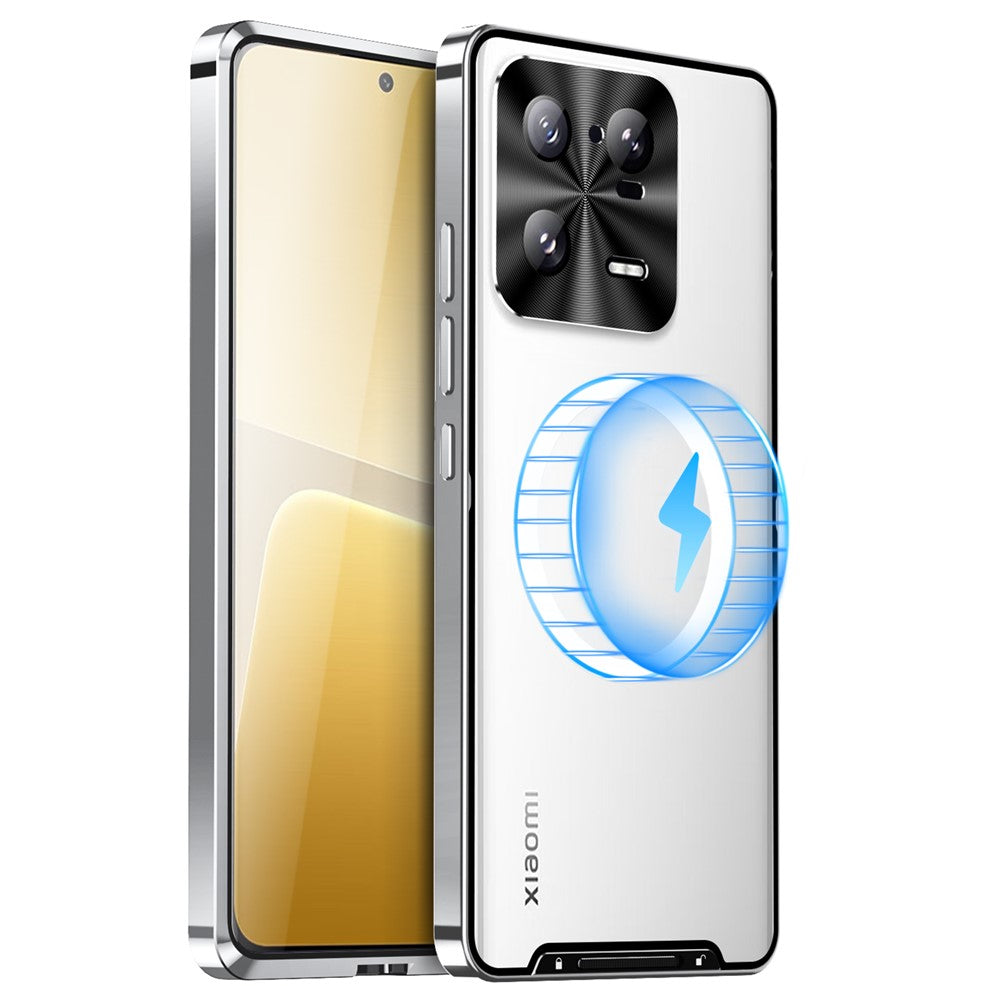 Xiaomi 13 Pro 5G Magnetiskt mobilskal Metallkant TPU Bakre Linsskydd Matt mobilskal