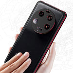 For Xiaomi 13 Ultra Anti-Scratch Phone Case PU Leather+Metal Frame Slim Shell with Camera Lens Cover