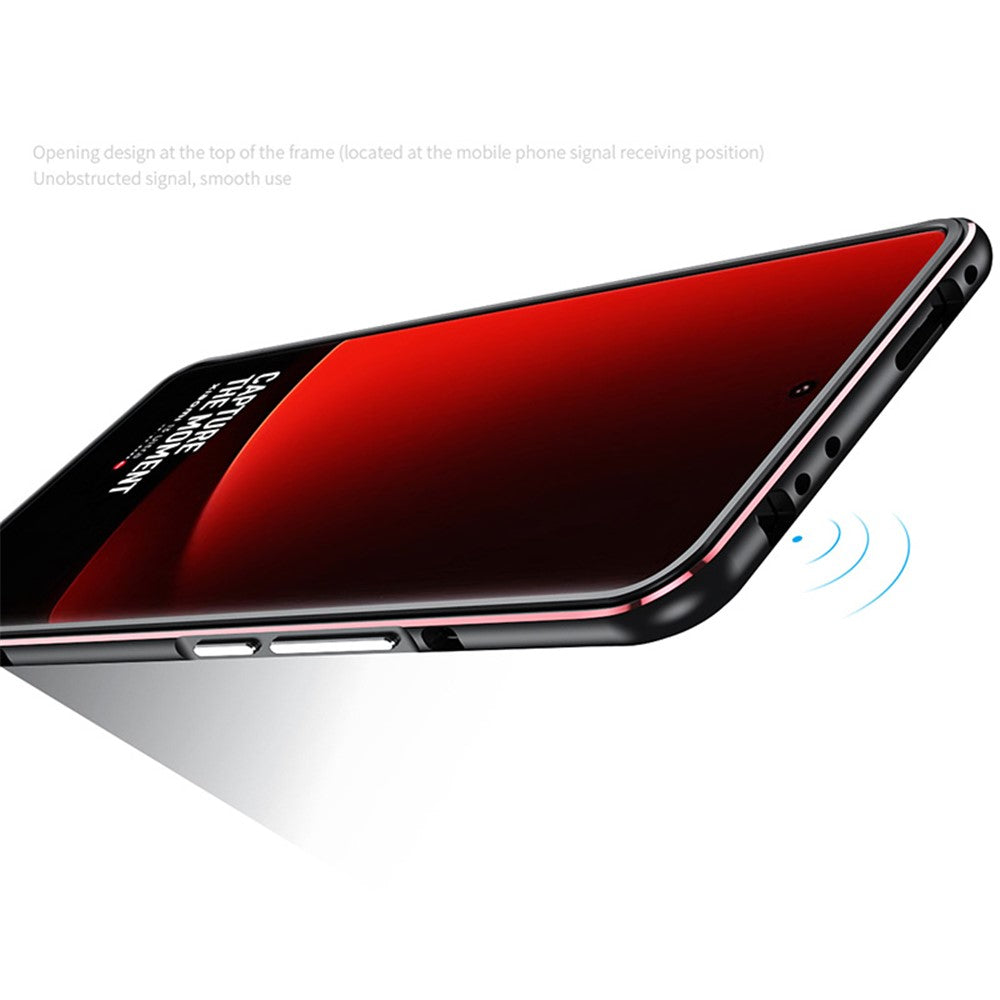 For Xiaomi 13 Ultra Anti-Scratch Phone Case PU Leather+Metal Frame Slim Shell with Camera Lens Cover