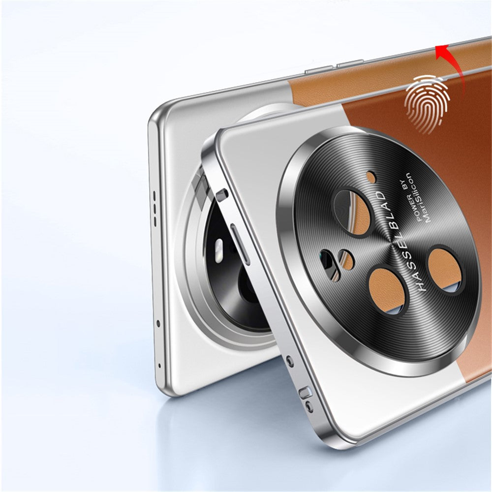 For Oppo Find X6 Pro Magnetic Phone Case Electroplating Metal Frame Matte Back Cover with Lens Protector