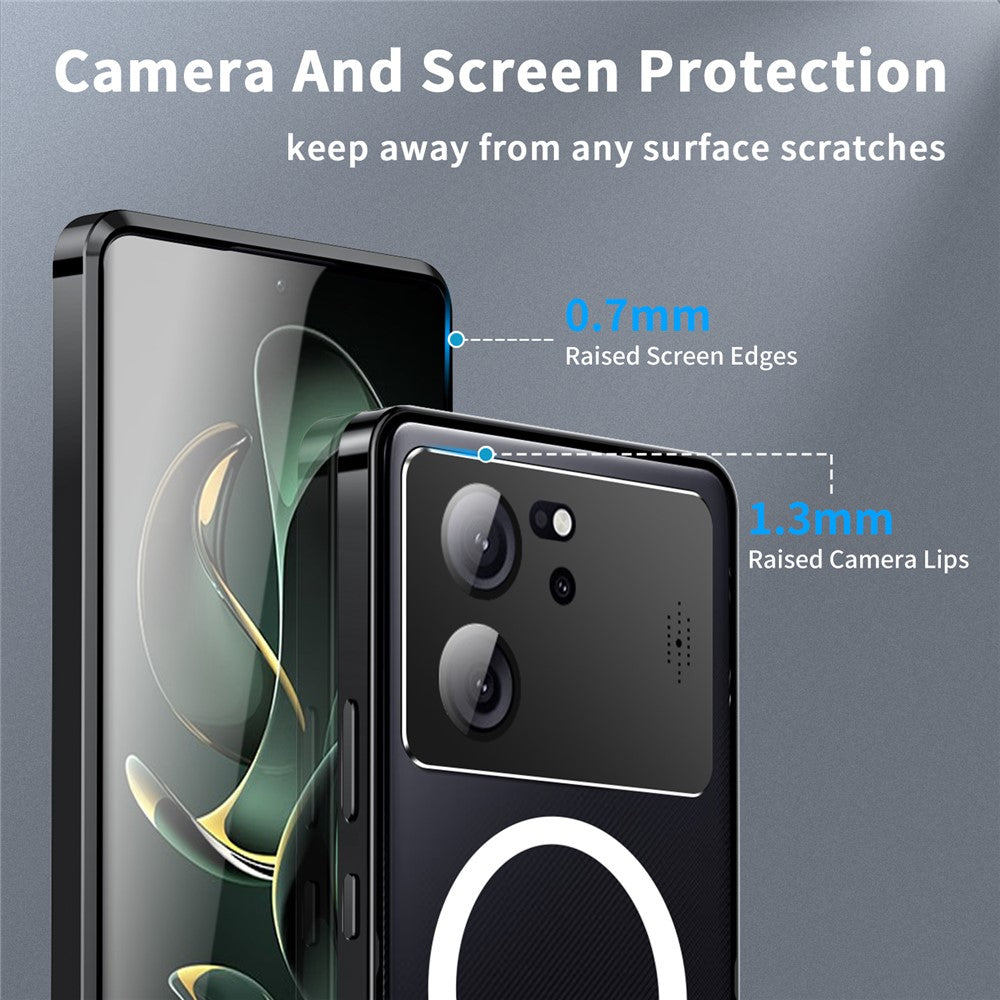 Aroma Design Metal+PC Slim Case for Xiaomi Redmi K60 Ultra / 13T / 13T Pro Anti-Drop Lens Guard Phone Cover Magnetic Case