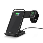 F11 2 in 1 Wireless Charging Stand Qi Fast Charger for iPhone Samsung Phone Apple Watch