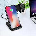 F11 2 in 1 Wireless Charging Stand Qi Fast Charger for iPhone Samsung Phone Apple Watch